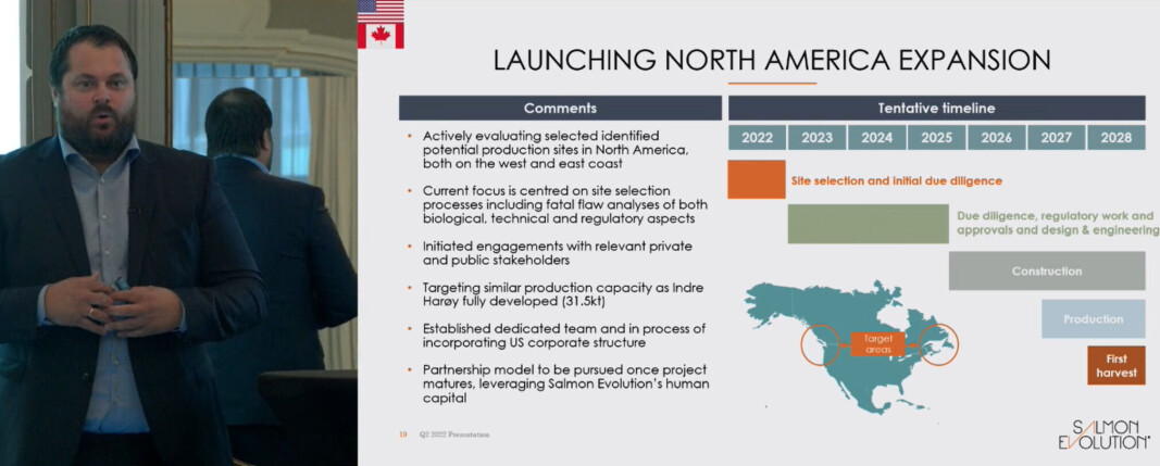 Salmon Evolution chief executive Håkon Andre Berg presents an update on the company's developments. Salmon Evolution chief executive Håkon Andre Berg presents an update on the company's developments.