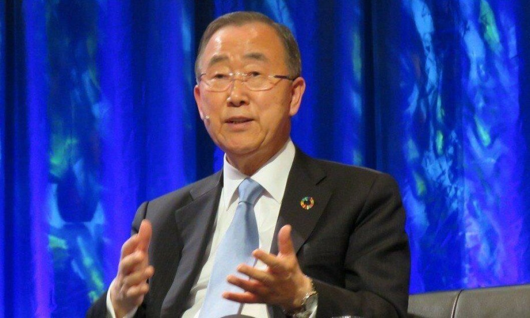 Think beyond yourselves, your companies and your leaders, urged Ban Ki-moon. Photo: Francisco Soto Think beyond yourselves, your companies and your leaders, urged Ban Ki-moon. Photo: Francisco Soto