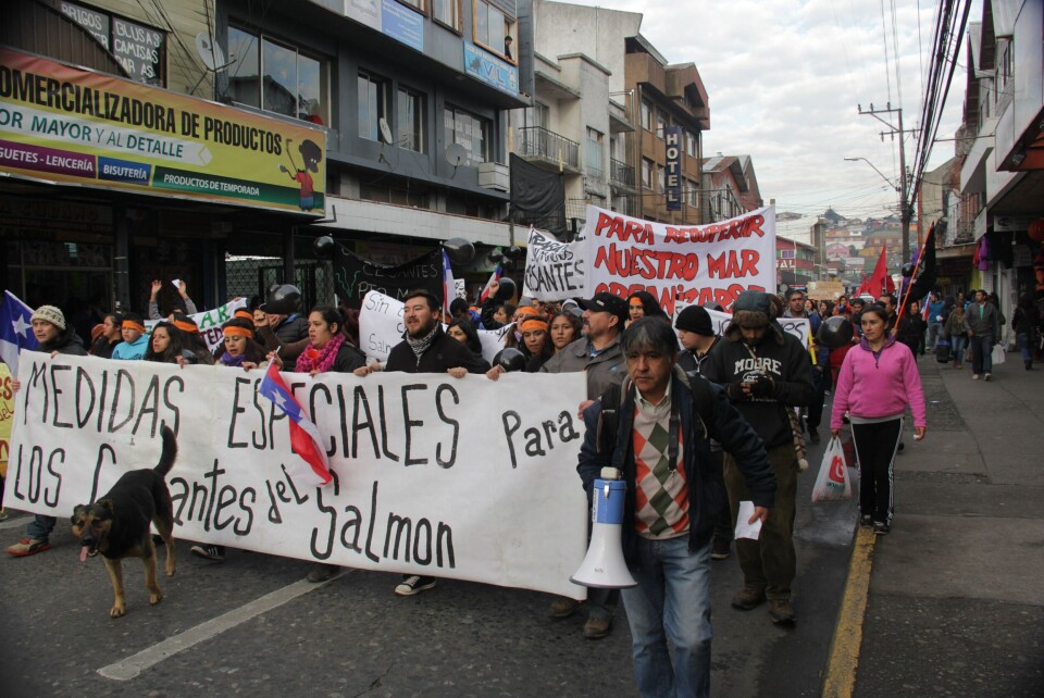 Demonstration of unemployed workers in Puerto Montt, Chile.