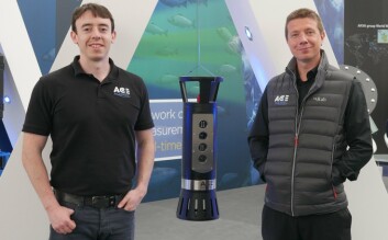 Mike Forbes, left, and Nathan Pyne-Carter with the 3D biomass camera which will be launched internationally later this year. Click on image to enlarge. Photo: FFE.