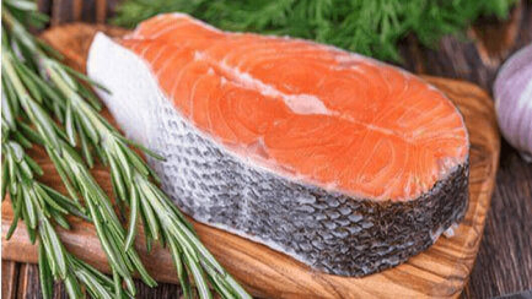 A steak from an AquAdvantage salmon. Nearly three-quarters of US consumers asked about the fish said they would try the fish at least once. Photo: AquaBounty. A steak from an AquAdvantage salmon. Nearly three-quarters of US consumers asked about the fish said they would try the fish at least once. Photo: AquaBounty.