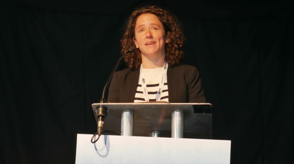 Scotland's Rural Affairs Secretary Mairi Gougeon, pictured speaking at Aquaculture UK in Aviemore last year.