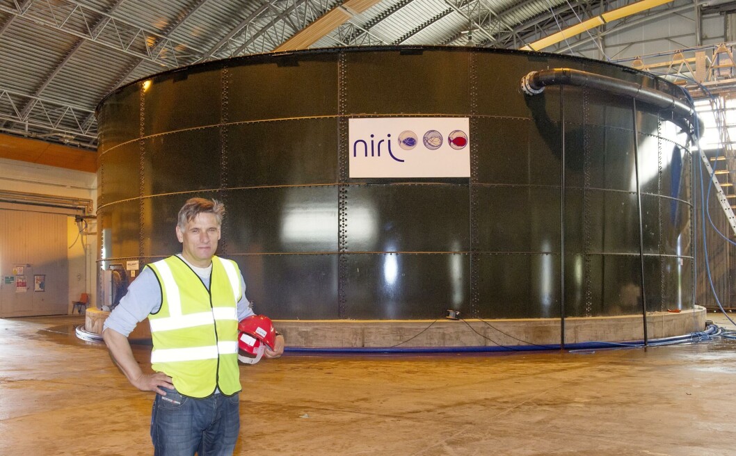 Arve Gravdal inside the hangar at Machrihanish. Photo: Niri. Arve Gravdal inside the hangar at Machrihanish. Photo: Niri.