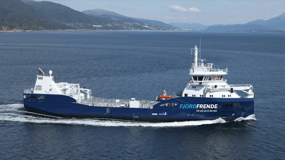 The companies will transport feed together under the name 'Fjordfende'. Illustration: Screaming.