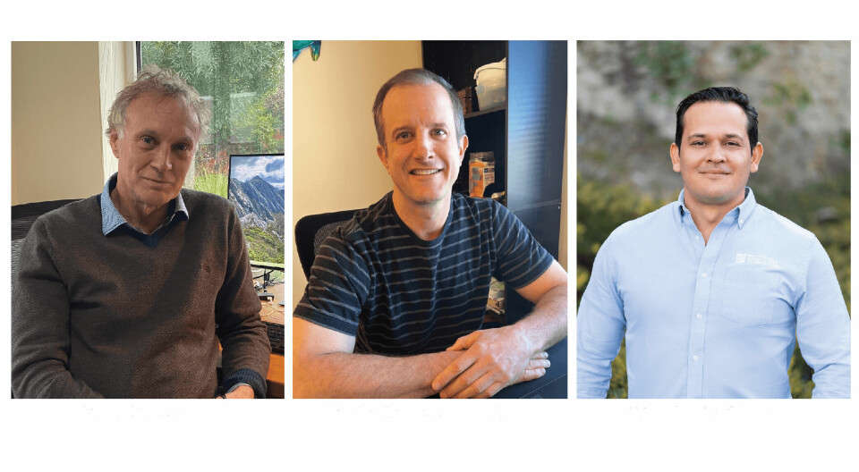 Additions to the Centre for Aquaculture Technologies breeding team. From left: Dr Peter Kube, Jeffrey Prochaska and Carlos Pulgarin. Photos: CAT.