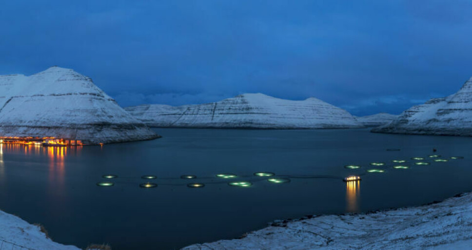 A Bakkafrost farm in the Faroes. If the Faroese Parliament approves a new salmon tax structure, farmers will have to pay up to double what they pay now.
