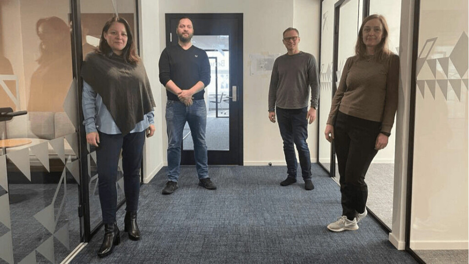 Recently appointed regional operations manager Morten Hamre, back left, and crew coordinator Anja Skarstein Scheen, front right, with new colleagues Carolina Faune and Jan Rune Nordhagen in Bergen. Photo: Benchmark.