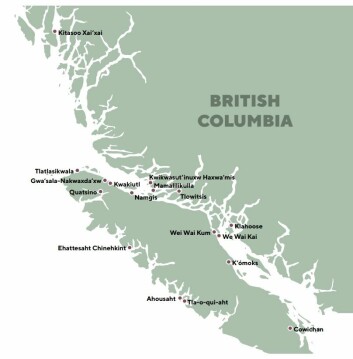 A map showing First Nations involved in salmon farming in BC. Image taken from FNFFS report. Click to enlarge. A map showing First Nations involved in salmon farming in BC. Image taken from FNFFS report. Click to enlarge.