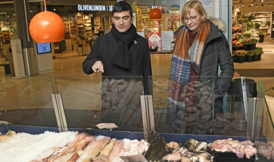Senior researcher Themis Altintzoglou and head of research Pirjo Honkanen, from Nofima, have looked at what EU and UK citizens know about the production of fish they find in fresh food and freezer counters in stores. Photo: Rune Stoltz Bertinussen.