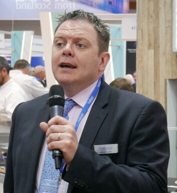 Seafood Scotland boss Patrick Hughes speaking in Brussels. Photo: FFE Seafood Scotland boss Patrick Hughes speaking in Brussels. Photo: FFE
