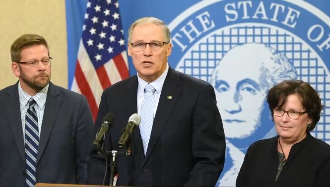 Washington state governor Jay Inslee has already announced his support for a bill to outlaw net pen salmon farming in the state. Photo: Facebook Washington state governor Jay Inslee has already announced his support for a bill to outlaw net pen salmon farming in the state. Photo: Facebook