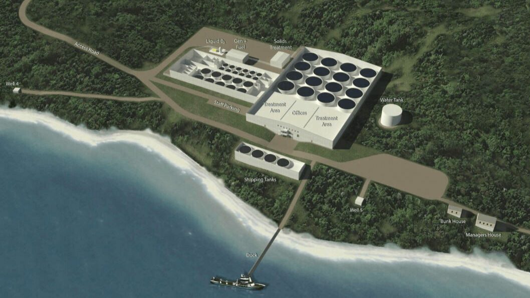 An illustration of Cooke's proposed hatchery, which would take three years to build. Image: Cooke Aquaculture.