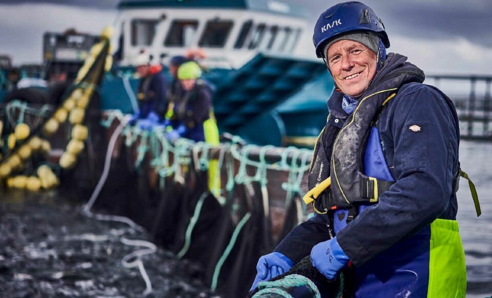 A Cooke fish farmer featured in the company's report on the benefits of aquaculture to Orkney. The average farm wage, including bonuses and overtime, was more than £35,000 in 2020-21. Photo: Cooke.