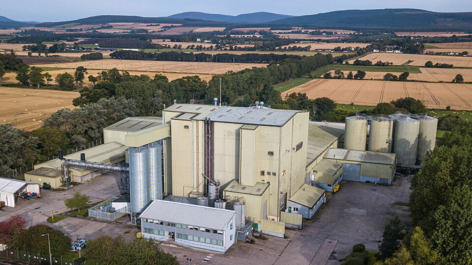 The feed mill at Invergordon restarted production in January. Photo: Cooke Aquaculture.