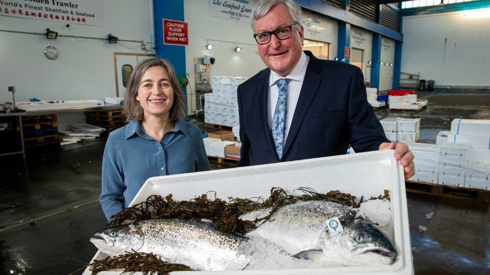SSPO chief executive Julie Hesketh-Laird and rural economy secretary Fergus Ewing on a previous occasion. Hesketh-Laird was understood to be briefing the minister today. ile photo: SSPO.