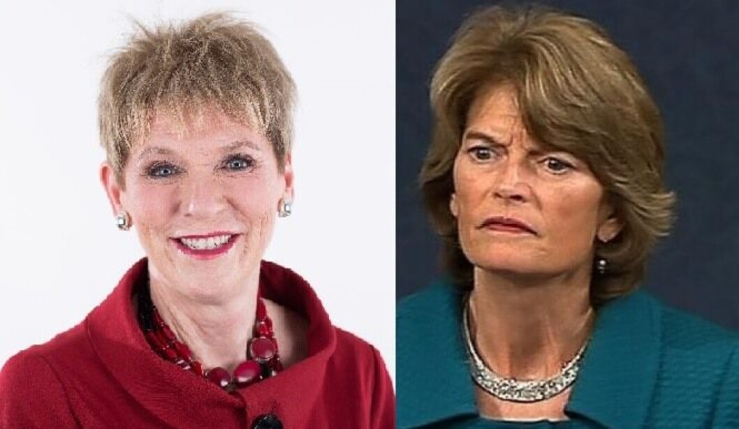 AquaBounty CEO Sylvia Wulf, left, and Alaska senator Lisa Murkowski. AquaBounty CEO Sylvia Wulf, left, and Alaska senator Lisa Murkowski.