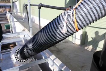 The outlet pipe from the nursery is the start of the journey for the smolts. Photo: Huon. The outlet pipe from the nursery is the start of the journey for the smolts. Photo: Huon.