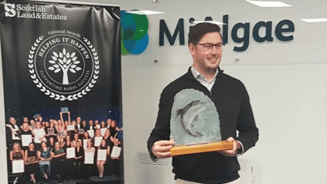 MiAlgae founder and MD Douglas Martin with the company's trophy. Photo: MiAlgae.