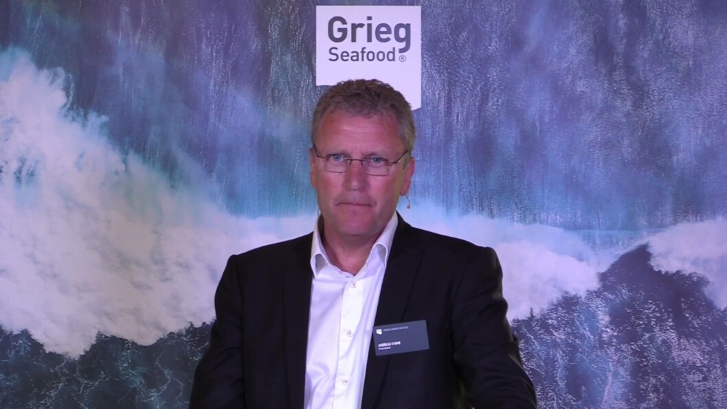 Grieg chief executive speaking at the capital markets day in Norway today. Grieg chief executive speaking at the capital markets day in Norway today.