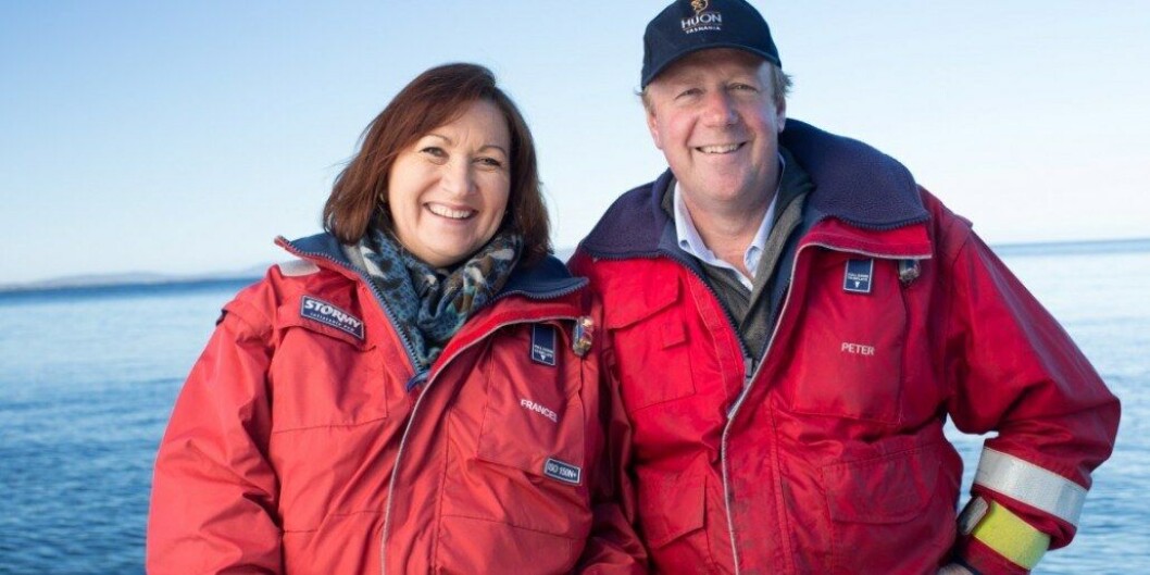 Huon co-founders Frances and Peter Bender have seen volumes increase by 48% in the last first half of the 2020 financial year. Huon co-founders Frances and Peter Bender have seen volumes increase by 48% in the last first half of the 2020 financial year.