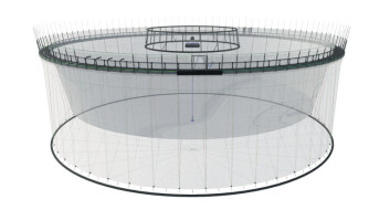Huon's Fortress Pen design uses a lightweight net designed to withstand an extremely high current flow. Click on image to enlarge. Illustration: Huon Aquaculture. Huon's Fortress Pen design uses a lightweight net designed to withstand an extremely high current flow. Click on image to enlarge. Illustration: Huon Aquaculture.