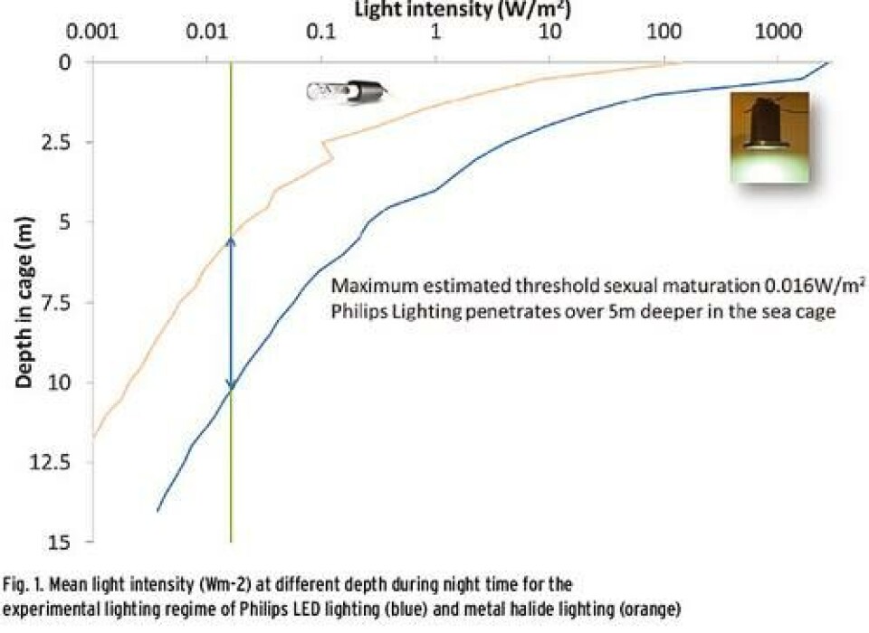 Effect of LED lighting on growth and development of Atlantic salmon