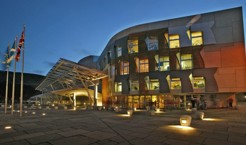 The Scottish Parliament at Holyrood, Edinburgh. A parliamentary committee is holding an inquiry into progress made in salmon farming and was last week told that thermal lice treatment caused fish pain.