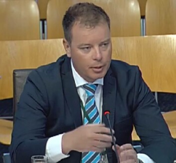 Ben Hadfield pictured giving evidence to the REC inquiry. Ben Hadfield pictured giving evidence to the REC inquiry.