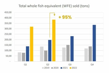 The Kingish Company's increase in production enabled it to more than double sales year on year in Q2. Click image to enlarge. Graphic: The Kingfish Company. The Kingish Company's increase in production enabled it to more than double sales year on year in Q2. Click image to enlarge. Graphic: The Kingfish Company.
