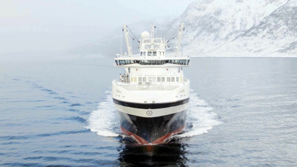 Aker BioMarine's purpose-built krill harvester Antarctic Endurance. The company no longer uses ethoxyquin as an antioxidant on any of its production lines.