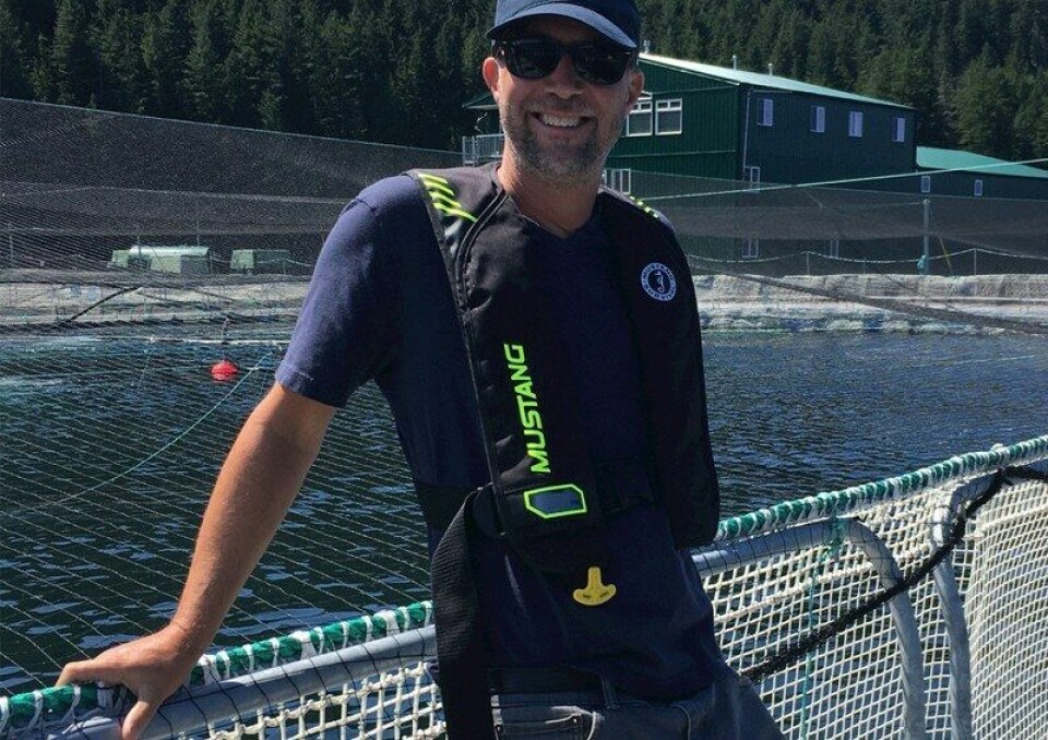 John Paul Fraser at one of the fish farms he will represent in his new role at the BC Salmon Farmers' Association. Photo: BCSFA