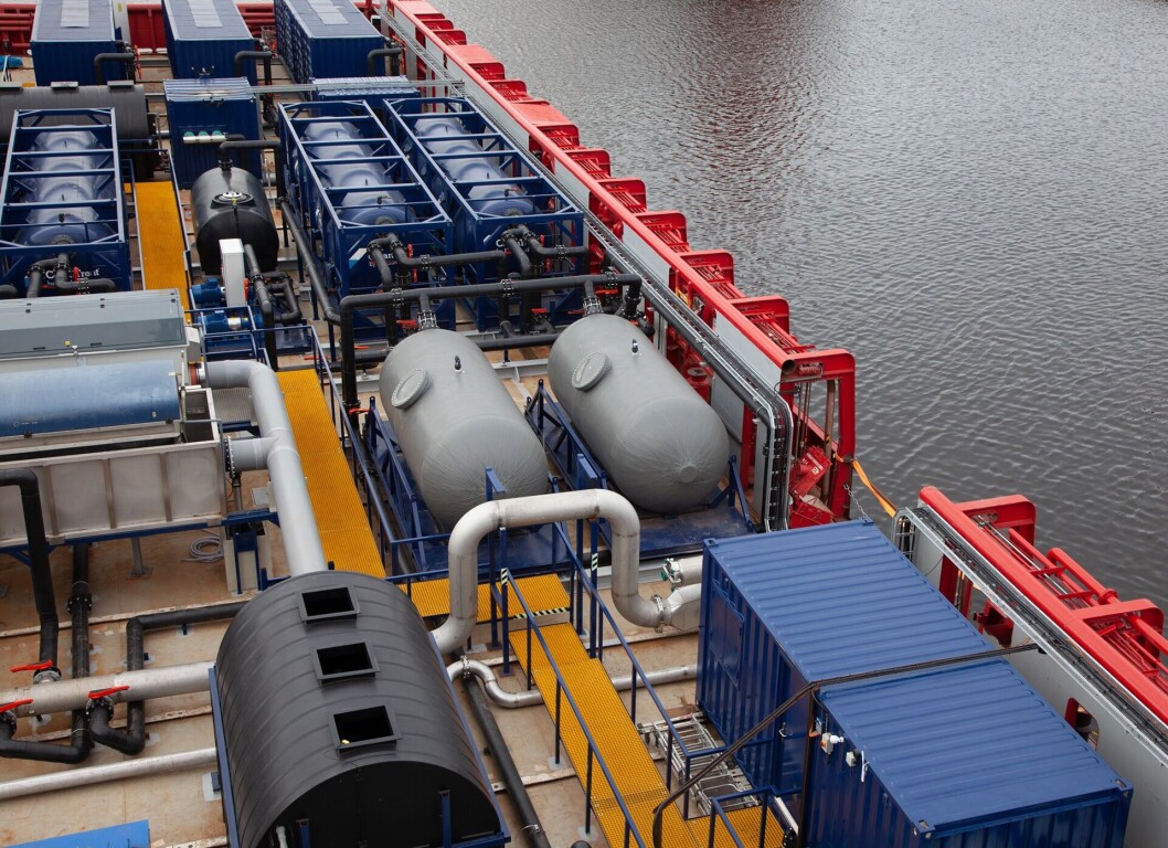 The CleanTreat system on board a vessel that arrived in Norway on Saturday. Photo: Benchmark. The CleanTreat system on board a vessel that arrived in Norway on Saturday. Photo: Benchmark.