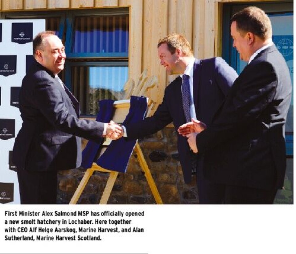 First Minister opens £16m smolt hatchery for Marine Harvest