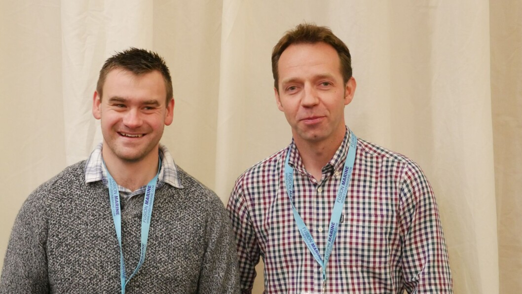 Danny Cowing, left, and Michael Tait, who have been involved in the pilot spat hatchery project. Photo: Fish Farm Expert Danny Cowing, left, and Michael Tait, who have been involved in the pilot spat hatchery project. Photo: Fish Farm Expert
