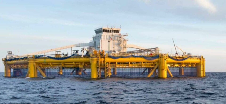 File photo of Ocean Farm 1, one of two semi-offshore fish farms operated by SalMar Ocean.