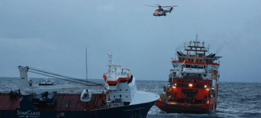Fish farm vessels salvaged as helicopter crews get tow on stricken cargo ship