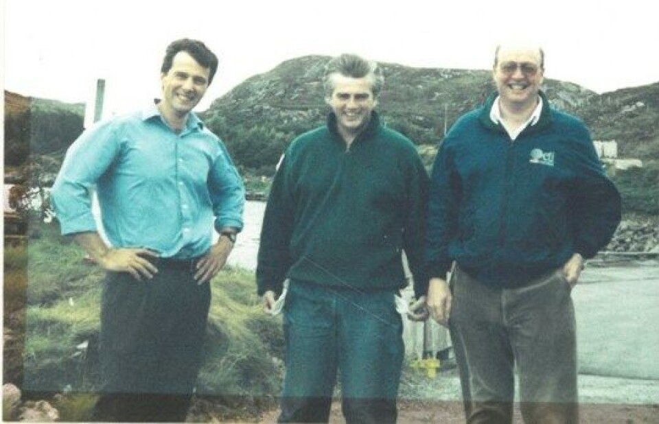 Alan Balfour (centre) with fellow founders Andy Bing (left) and Nick Joy (right) on the day they bought the business in 1999.