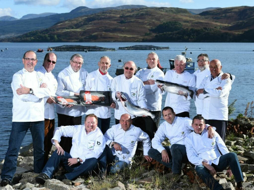 Top French chefs pictured on a visit to Scotland last year. France is now the top export market for Scottish salmon. Photo: SSPO