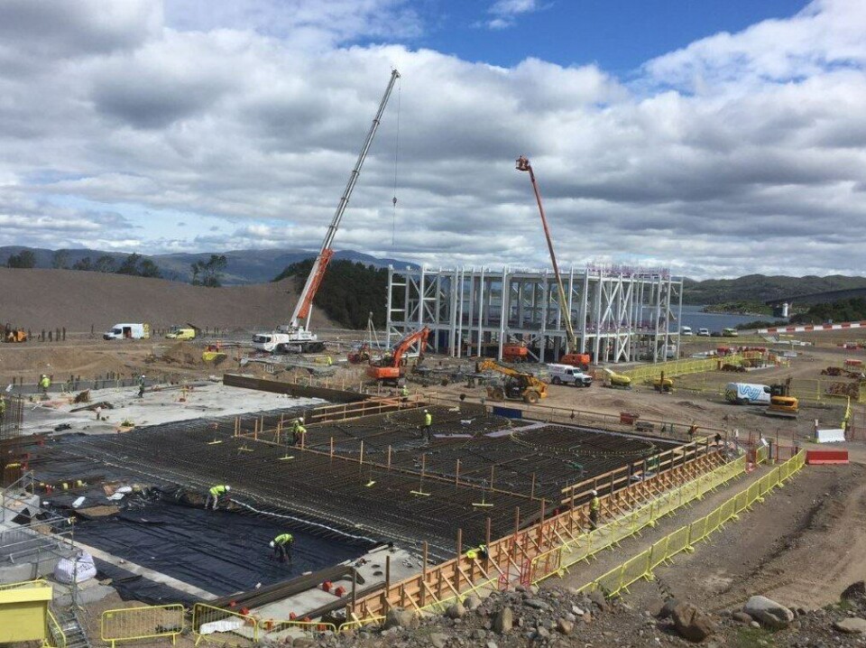 Marine Harvest's feed plant is being built in a former quarry on Skye. Photo: Marine Harvest