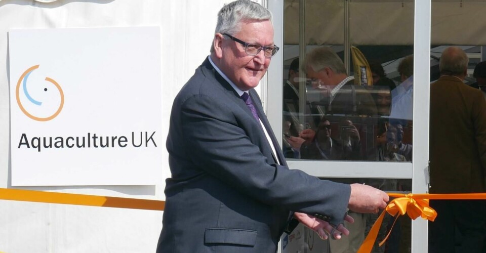 Fergus Ewing cuts the ribbon to open Aquaculture UK 2018, when he was a minister for the SNP.