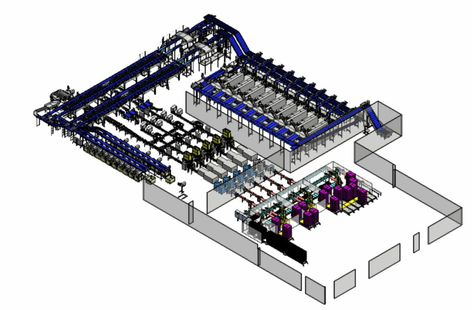 An illustration of the interior of Mowi Scotland's extended primary processing plant at Blar Mhor, Fort William. Click on image to enlarge. Image: Mowi.