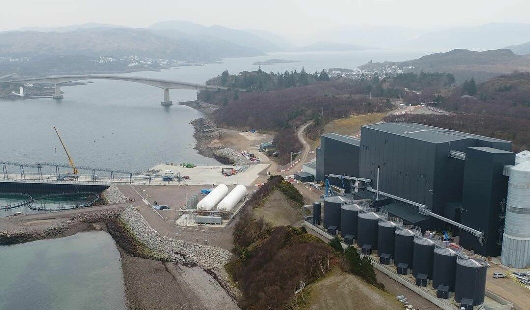 Mowi's feed plant at Kyleakin will produce 170,000 tonnes per year when it is fully up and running. Photo: Mowi Scotland.