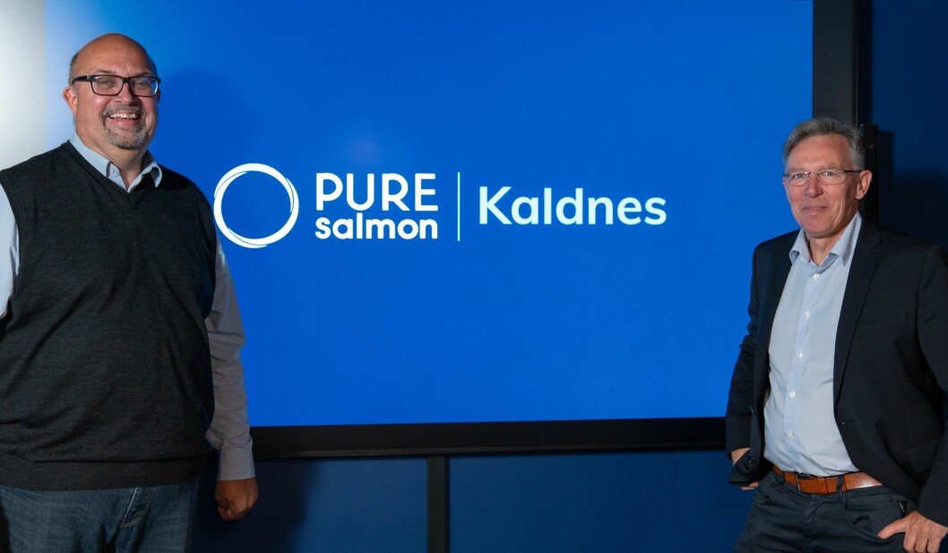 Pure Salmon Kaldnes chief executive Kent Kongsdal Rasmussen, left, and director of communications and HR, Per Håkon Stenhaug, intend to hire more than 50 new workers. Photo: Pure Salmon Kaldnes.