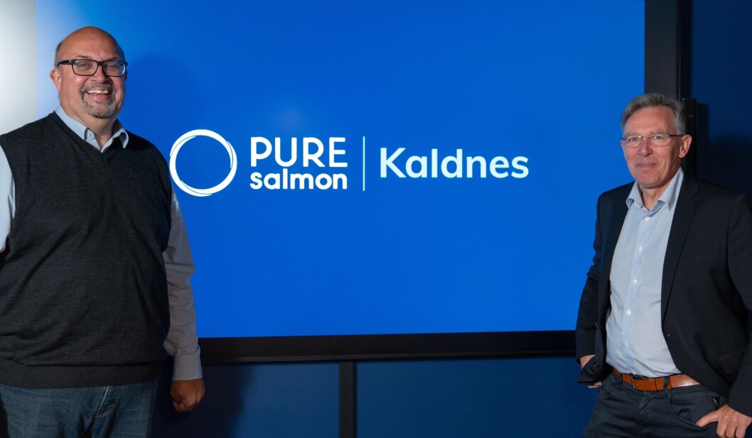 Pure Salmon Kaldnes chief executive Kent Kongsdal Rasmussen, left, and director of communications and HR, Per Håkon Stenhaug, intend to hire more than 50 new workers. Photo: Pure Salmon Kaldnes. Pure Salmon Kaldnes chief executive Kent Kongsdal Rasmussen, left, and director of communications and HR, Per Håkon Stenhaug, intend to hire more than 50 new workers. Photo: Pure Salmon Kaldnes.