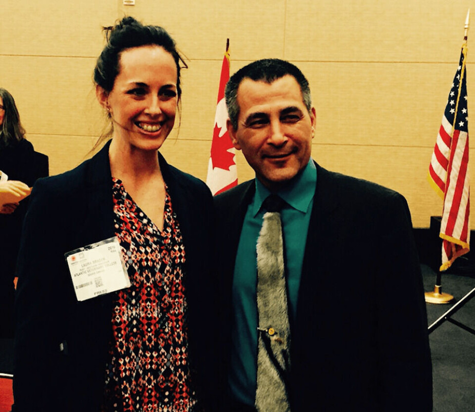 Minister Tootoo made time to meet with the attendees from the meeting, including Fish Farming Expert's Laura Braden