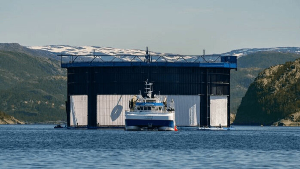 The Aquatraz is a semi-closed cage developed by Midt-Norsk Havbruk, which is exploring a possible merger with NRS. Photo: MNH.