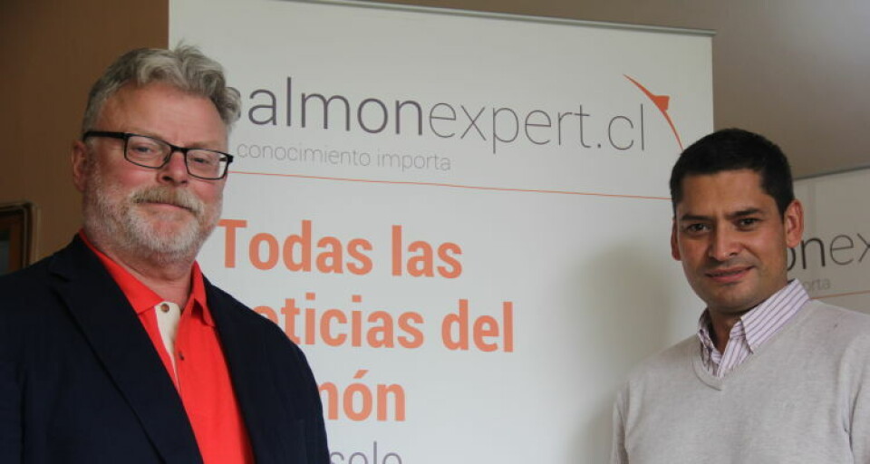 Gustav-Erik Blaalid, General Editor of Salmonview Media Group, and Erich Guerrero, Executive Editor of Salmon Expert. Image: Salmonexpert.