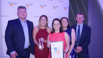SSF head of human resources Tracy Bryant-Shaw, second from left, and HR team members Emma Leyden, centre, and Clare Scott collect the Diversity prize from Don Fowler, left,, and Robin Shields of SAIC, which sponsored the category. Click on image to enlarge. Photo: FFE.