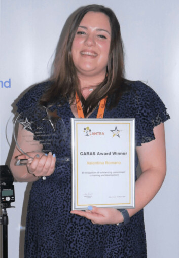 Valentina Romano with the two awards she won in March. Photo: FFE. Valentina Romano with the two awards she won in March. Photo: FFE.