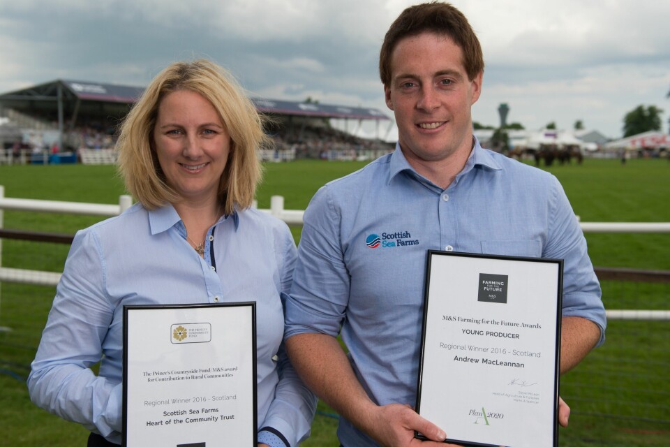 Victoria McDowell, Commercial Manager and Andrew MacLeannan, Site Manager Scottish Sea Farms.